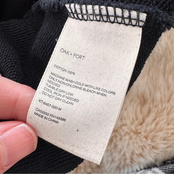 SALE ⬇️ OAK + FORT Black relaxed fit Hoodie - L - Picture 4 of 10